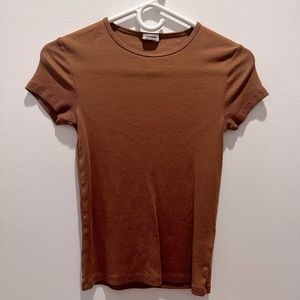 Cotton On Brown ribbed fitted tee